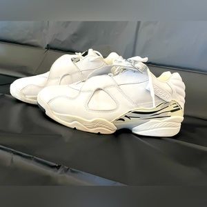 NIKE JORDAN 8 RETRO LOW WHITE METALLIC SILVER - MENS 11.5